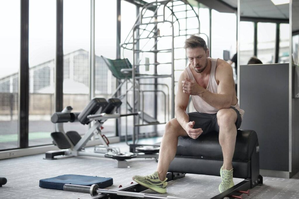 descanso en el gimnasio